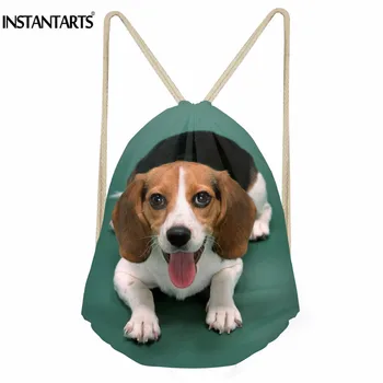 

INSTANTARTS Beagle Dog Print Gym Bag Running Sports Backpack Women Fitness Climbing Cycling Bags Travel Folding Drawstring Bags