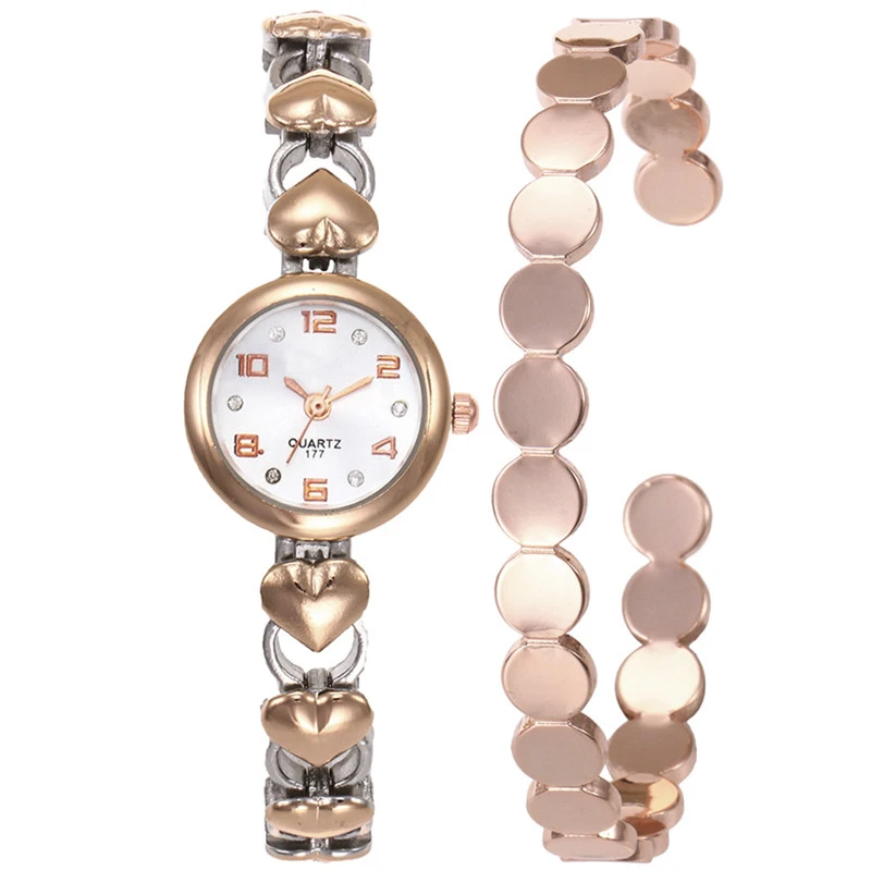 

New Steel Strip Watch Set For Women 2018 Rhinestone Zinc Alloy Bracelet Watch Set Jewelry And Watches Clock For Dropshipping