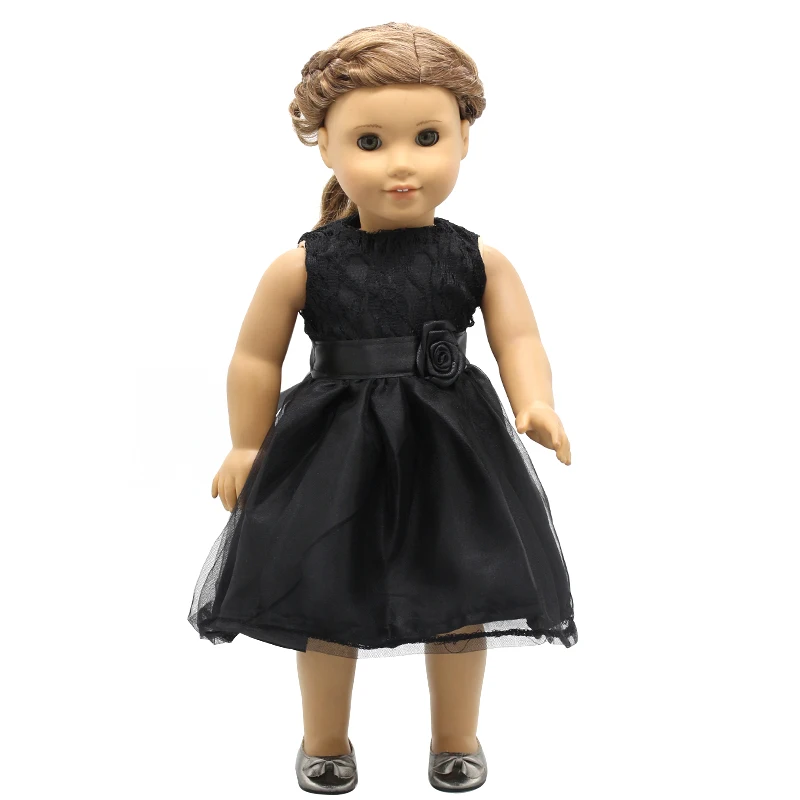 Doll Accessories Girl Dolls Clothes Black Red Lace Princess Dress for