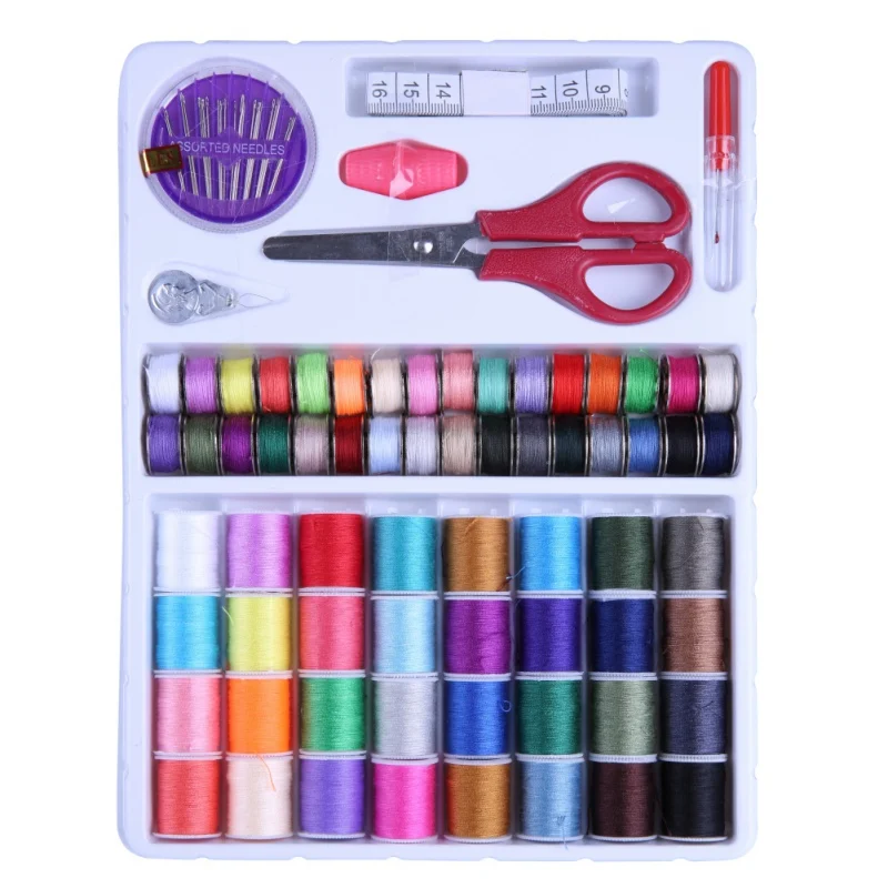 1 Sewing Kit 100 Colors Sewing Thread Coil Scissors Sewing Machine DIY