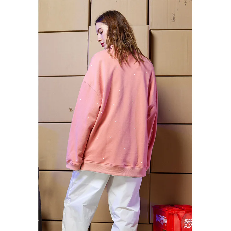 2019 high quality kpop sweatshirt Irregular tailoring Polka Dot oversized hoodie Korean style Loose streetwear women clothes 2019 high quality kpop sweatshirt Irregular tailoring Polka Dot oversized hoodie Korean style Loose streetwear women clothes