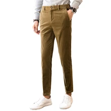 28- 36 Corduroy fabric men pants business casual pants men pure color trousers mens slim fit