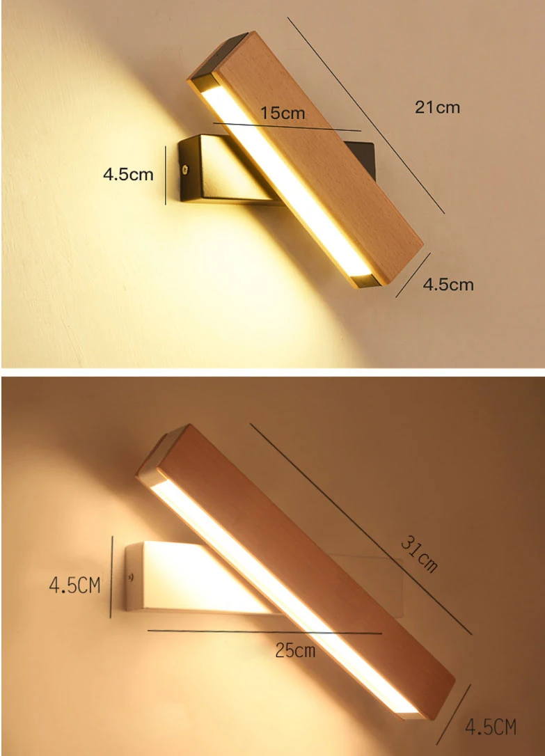 Скандинавский простой деревянный светодиодный настенный светильник Современный регулируемый светильник ing бар ресторан гостиная крыльцо настенный светильник Декор Светильник
