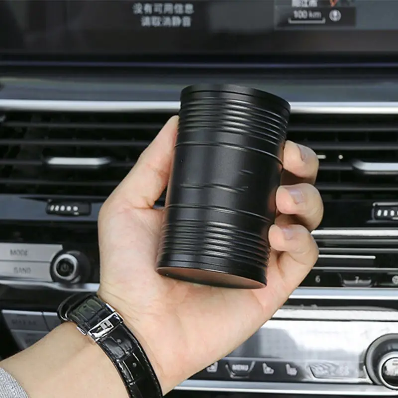 Универсальная автомобильная пепельница портативная пепельница с крышкой из алюминиевого сплава форма барабана для масла Съемная высокотемпературная стойкая пепельница