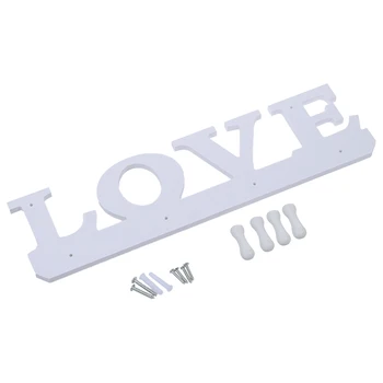 

Vintage LOVE 4 Hook Coat Rack Clothes Robe Key Holder Hat Hanger Wall Home