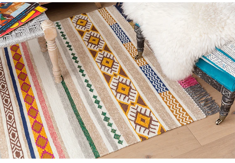 Collalily килим марокканский ковер ручной работы геометрический Богемия индийский плед полосатый современный Богемия дизайн скандинавский стиль