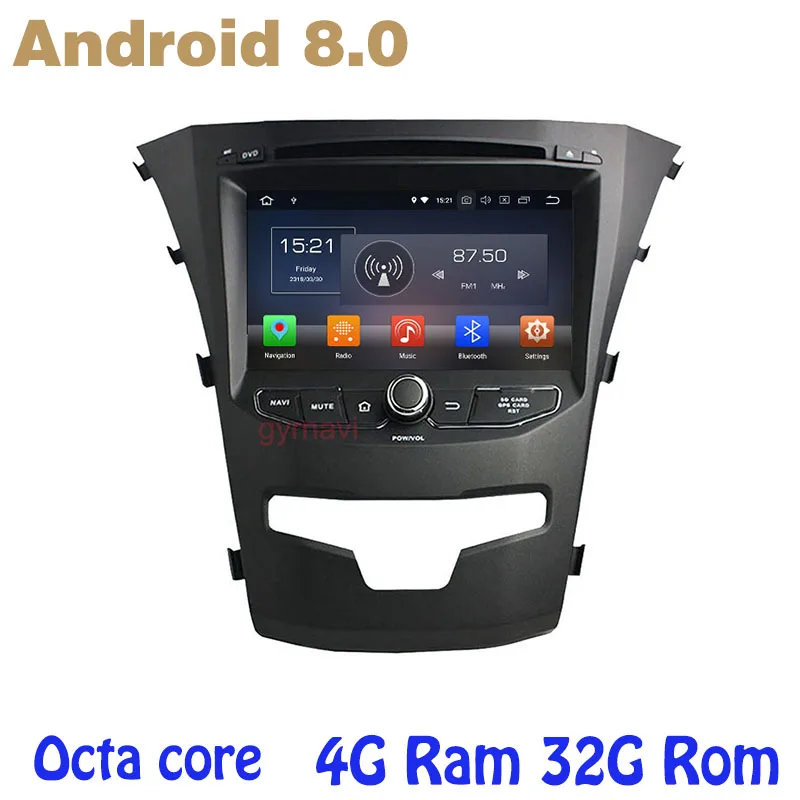 Flash Deal Octa core PX5 Android 8.0 Car dvd gps player For Ssangyong Korando 2014-2017 with 4GB Ram 32G Rom usb WIFI 4G 0