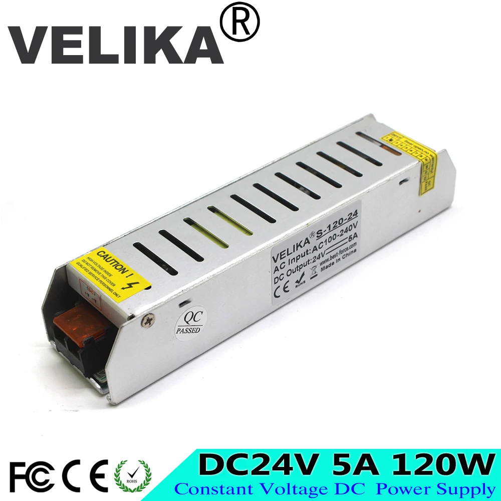 

Best quality 24V 5A 120W Switching Power Supply Driver AC 100-240V Input to dc24v output SMPS for CCTV camera LED Strip Light