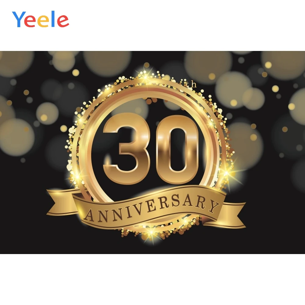 

Yeele Vinyl 30th Birthday Party Golden Light Bokeh Photography Backdrop Man Woman Photographic Backgrounds Photo Studio