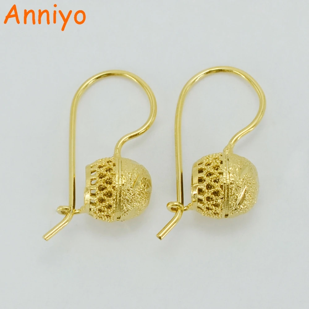 

Anniyo Ethiopian Earrings for Women/Girl Gold Color Ball Jewelry Africa Arab Gifts #010502