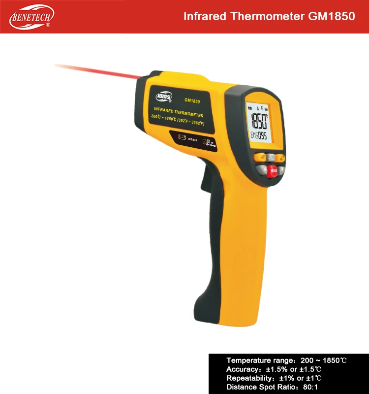 Бесконтактный ИК цифровой инфракрасный термометр с лазером GM1850-50~ 1850 градусов с