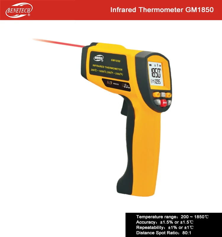 

Non-contact IR Digital Infrared Thermometer with Laser GM1850 - 50~ 1850 degrees with wholesale