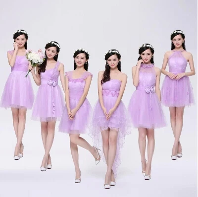 Light Purple Bridesmaid Dress Lavender Wedding Party Knee Length Light Purple Bridesmaid Dress Lavender Wedding Party Knee Length Skater Dresses In From Weddings Events On Aliexpress Alibaba