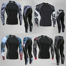 Mens Compression Shirts 3D Wolf Teenager T-shirts Long Sleeve T Shirt Men Lycra MMA Crossfit Gym T Shirts Brand Clothing Tights