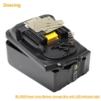 

18V Power Tools Battery Storage Box Plastic Case PCB Circuit Board with LED Indicator For MAKITA BL1860 BL1840 BL1850 BL1830