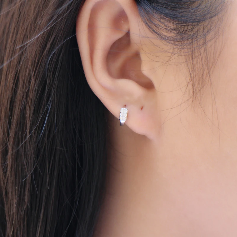 Серьги из стерлингового серебра S925 пробы модные циркониевые серьги с пряжкой для