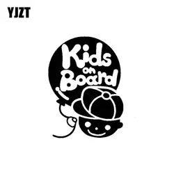 YJZT 9,5 см * 12,7 см мальчик дети на доске забавная наклейка для автомобилей виниловая черная серебряная C10-00654