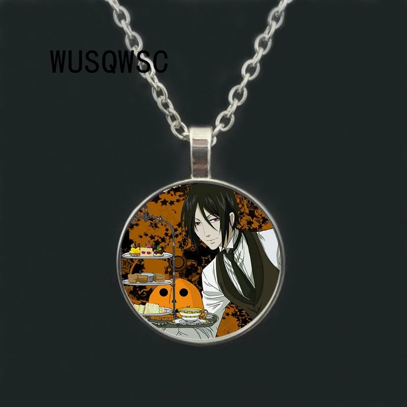 WUSQWSC Черный Дворецкий стеклянный кабошон для кулона ожерелье Kuroshitsuji Ciel Phantomhive