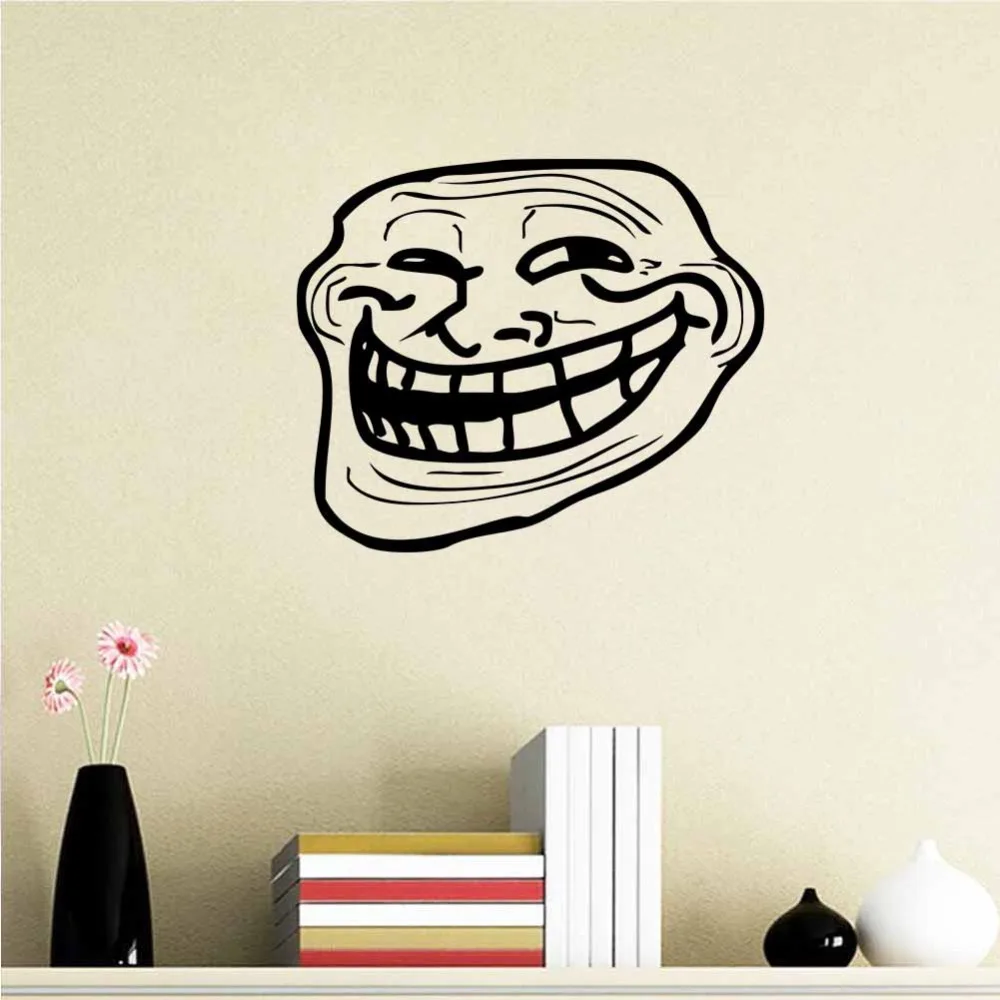 

Funny Black Face home decal wall sticker /creative gifts for friends party decoration/ living room decor 3d wallpaper ZY8495