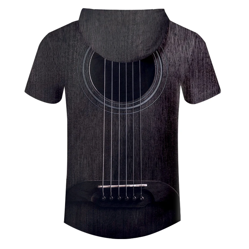 CJLM Летняя мужская 3D полная печать модная Художественная Музыкальная Instru Мужская футболка с гитарным принтом стильная Фитнес Повседневная футболка с капюшоном