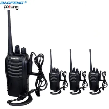 

4Pcs Baofeng BF-888S Walkie Talk UHF Two Way Radio BF888S Handheld CB Radio set 888S Comunicador Transmitter Transceiver+Headset