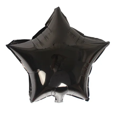 Абрикос 18 дюймов звезда форма надувной шар из алюминиевой фольги для свадебного украшения детей Классические игрушки Воздушные шары - Цвет: Черный