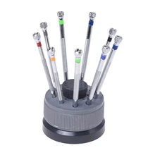 Набор с 9 отвертками 9 хромой резервной базой для часов часовых инструментов