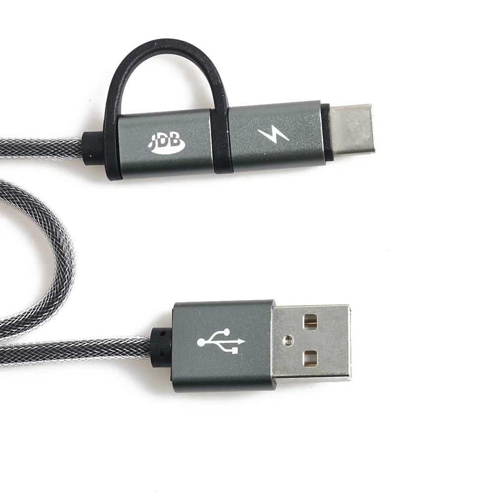 1PC 2 in 1 Quick Charge QC 3.0 Cable Mirco USB+Type C USB Cable Fast