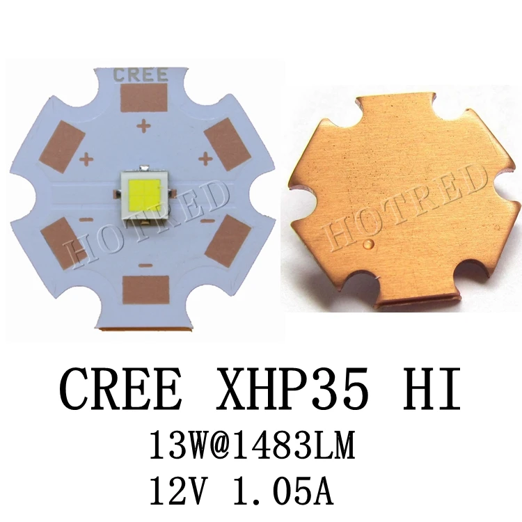 10 шт. 12 В Высокая мощность 13 Вт новейший Cree XHP35 HI белый 3535 6500K светодиодный