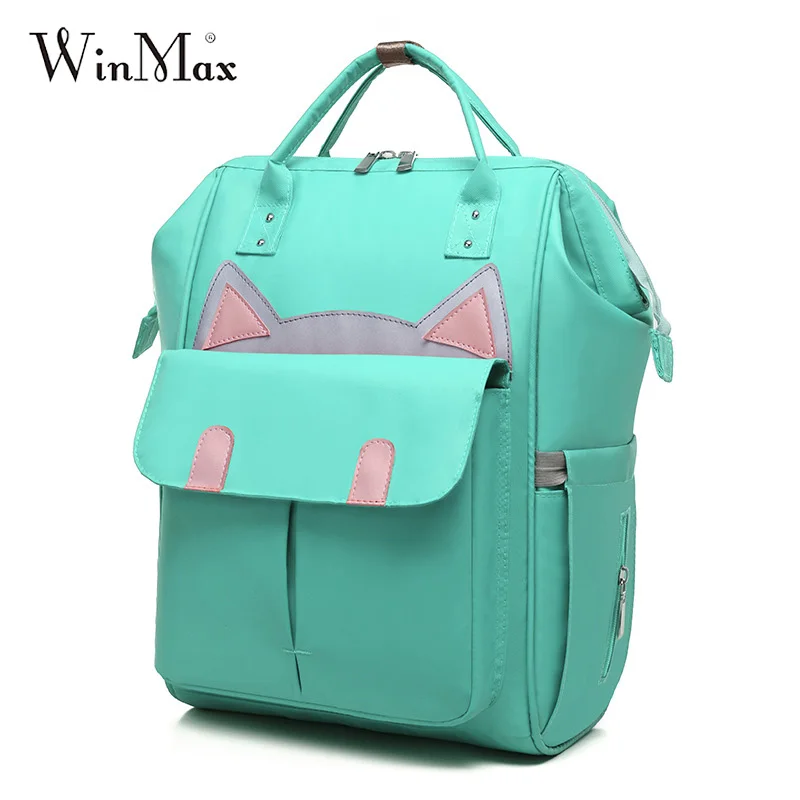  Fashion Cartoon Mommy Maternity Backpack Diaper Bag High Capacity Travel Backpack Baby Care Nursing