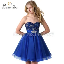 Luxus cocktailkleider rrobes cocktail courte femme 2017 a line chiffon sicke party kleider kurzen blauen dress