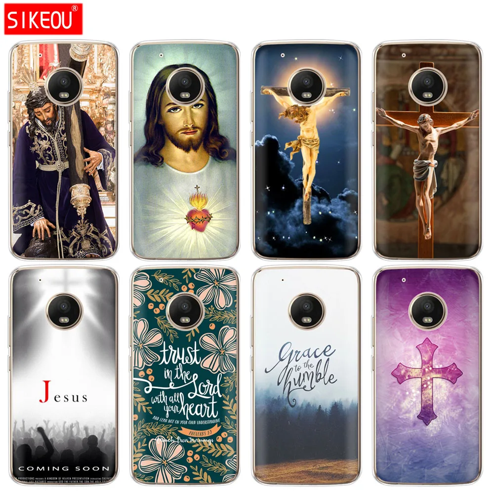 

silicone case phone cover For Motorola Moto G6 G5 G5S Z2 Z3 PLAY PLUS X4 E4 E5 C bible quotes verse Jesus cross