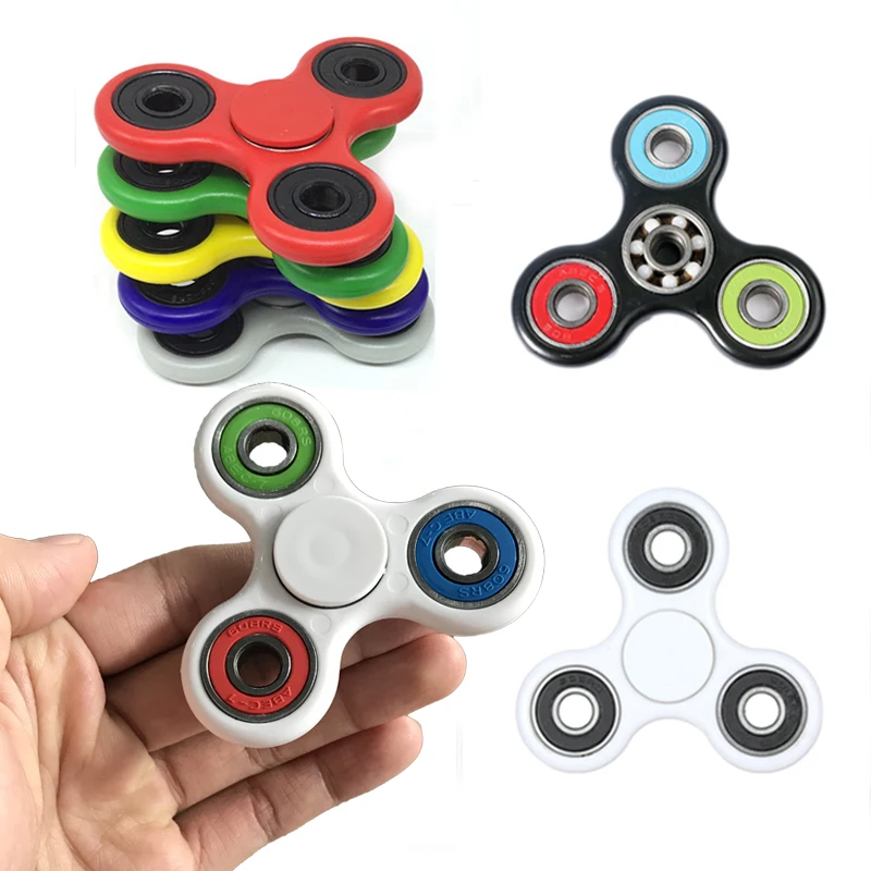 

9 colors Tri-Spinner Fidget Toy Plastic EDC Hand Spinner For Autism and ADHD Rotation Time Long Anti Stress Toys #E