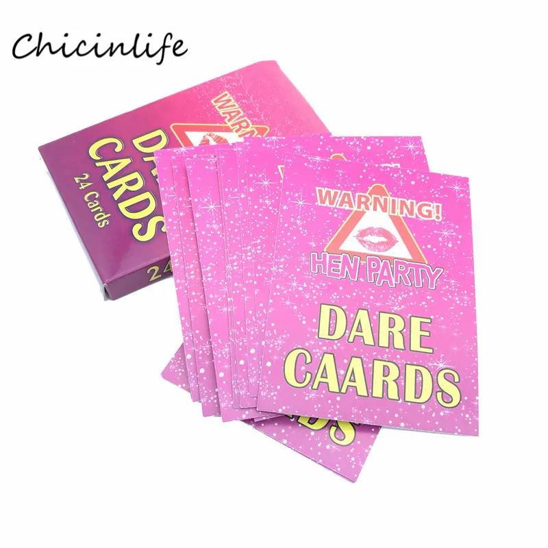 

Chicinlife 1set Hen Party Funny Game Dare Cards Bridal Shower Favor Activity Card Women Bachelorette Party Supplies
