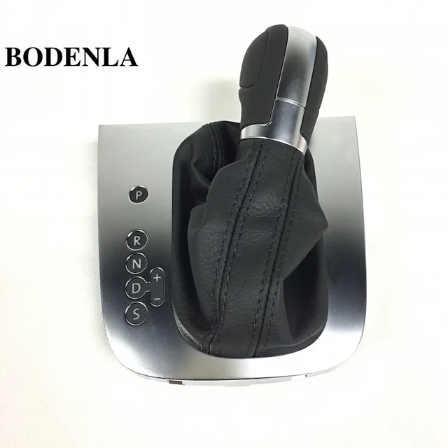 BODENLA Leather Black Stitching AT DSG Gear Shift Knob Lever Cover For