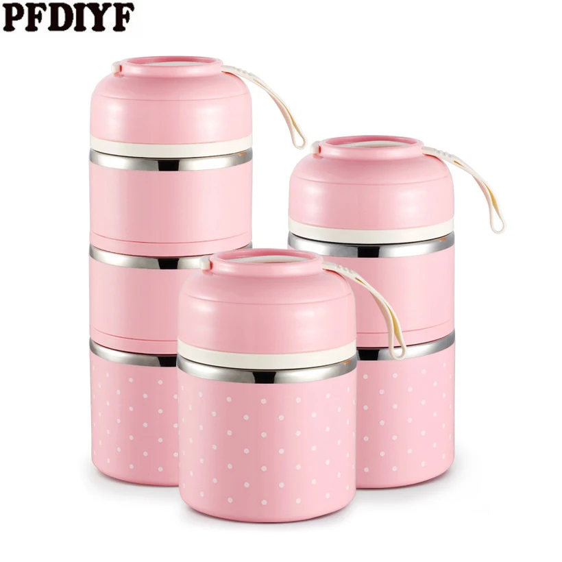 Hot Sale Japanese Thermal Lunch Box Leak Proof Stainless Steel Bento Box for Kids Portable Cute ...