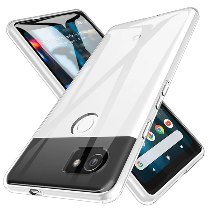 Противоударный полный защитный чехол для телефона Google Pixel 2 3 XL Кристальный Мягкий