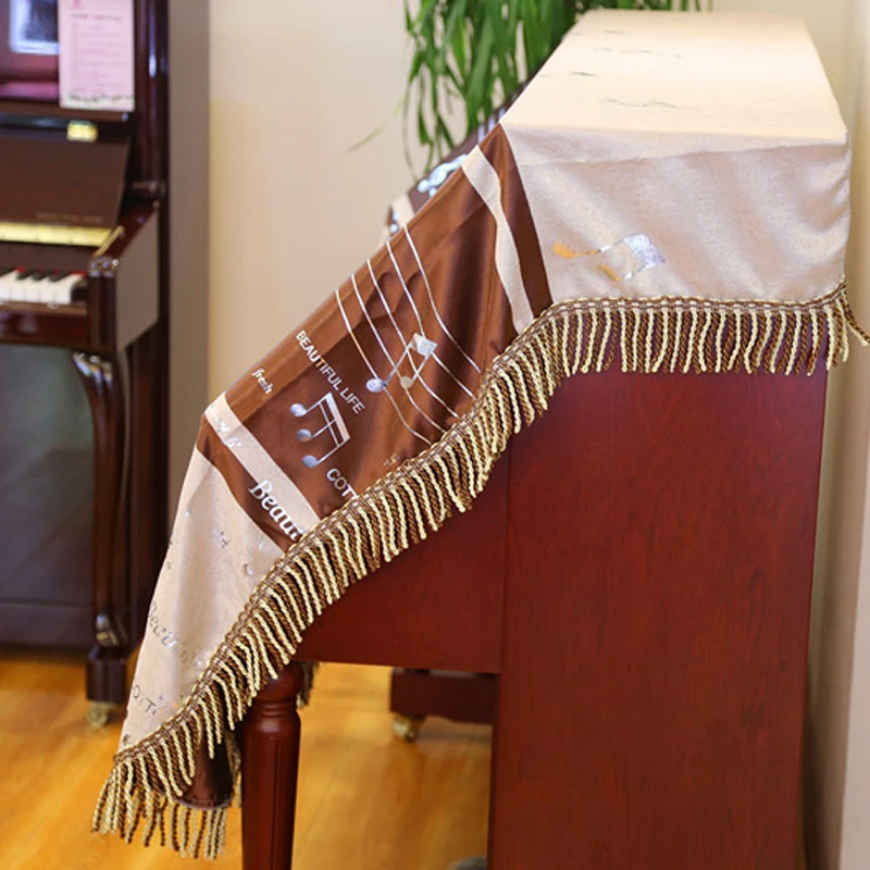 Dust Proof Practical European Style Piano Cover Thickening Cloth Decorated with Macrame for Universal Upright Vertical Piano (2)