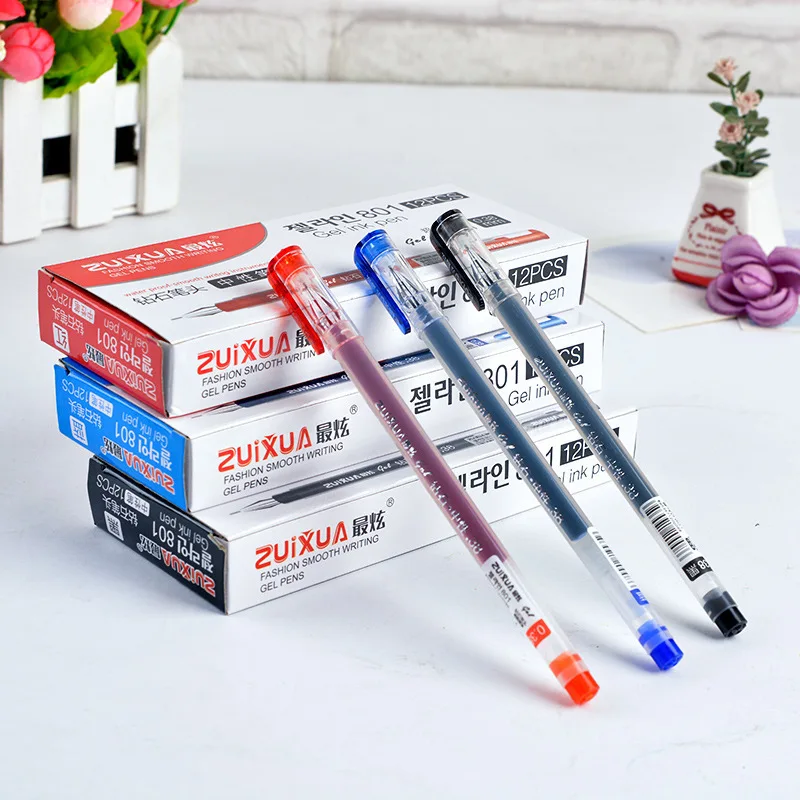 

1PC New Creative 0.38mm Diamond Head Large Capacity Gel Pen Office Signature Pen Red Blue Black Ink Diamond Gel Pen