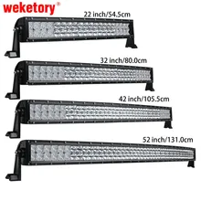 Weketory 5D 22 32 42 52 дюймов 200 Вт 300 Вт 400 Вт 500 Вт Изогнутые Led свет работы бар для Трактор Лодка Offroad 4WD 4×4 Автомобиль Грузовик внедорожник ATV