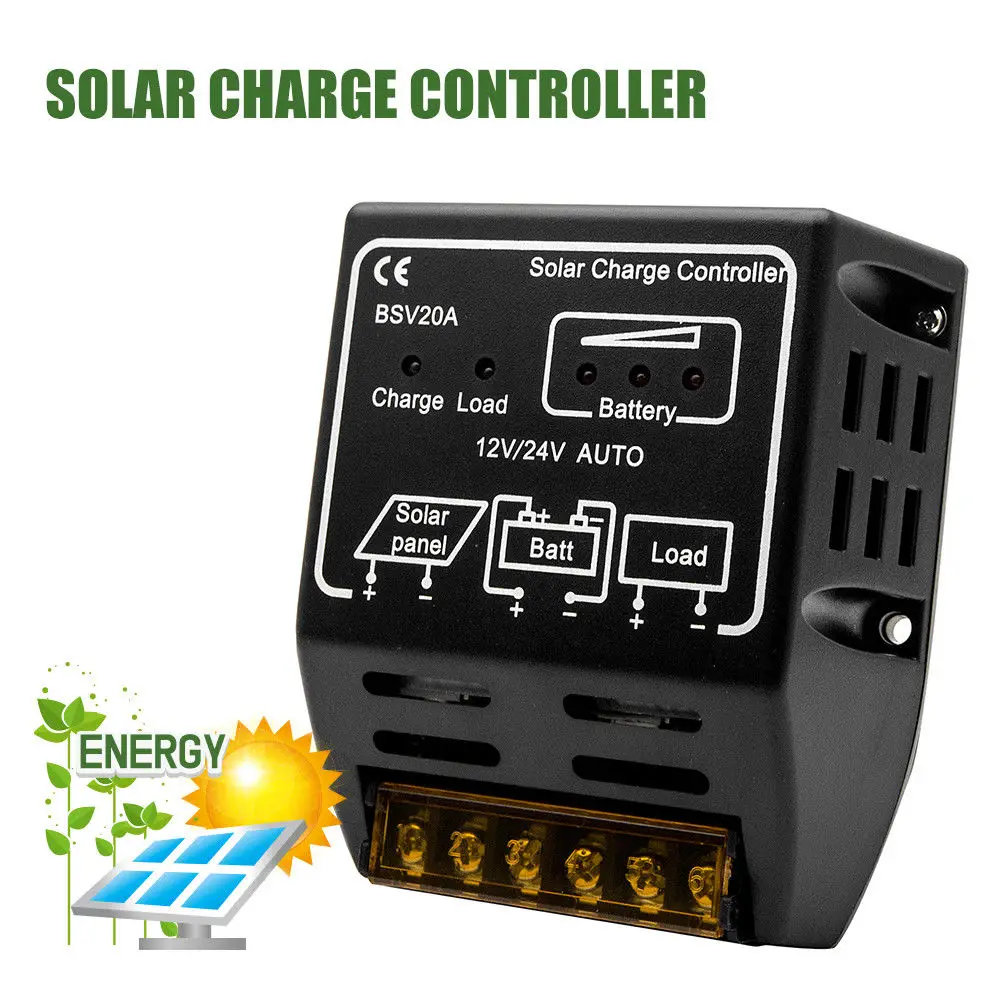 

20A 12V/24V Solar Panel Charge Controller Battery Regulator Safe Protection OG