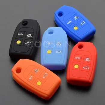 

100pcs/lot silicone car key cover case for volvo C70 S40 S60 S70 S80 S90 V40 V70 V90 XC90 XC70 2017 4 button key cover case