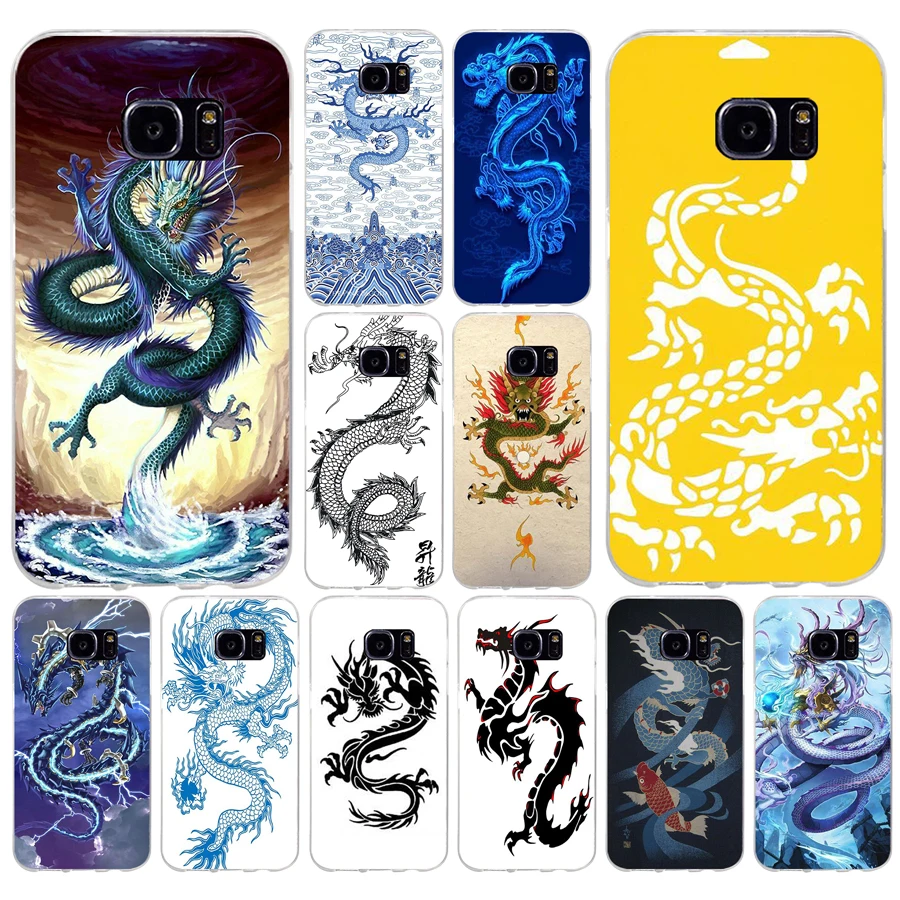 183H Dragon And Chinese Dragon Design Custodia Morbida In Silicone Tpu Per Samsung Galaxy S6 S6 S7 Edge S8 S9 Plus Custodia