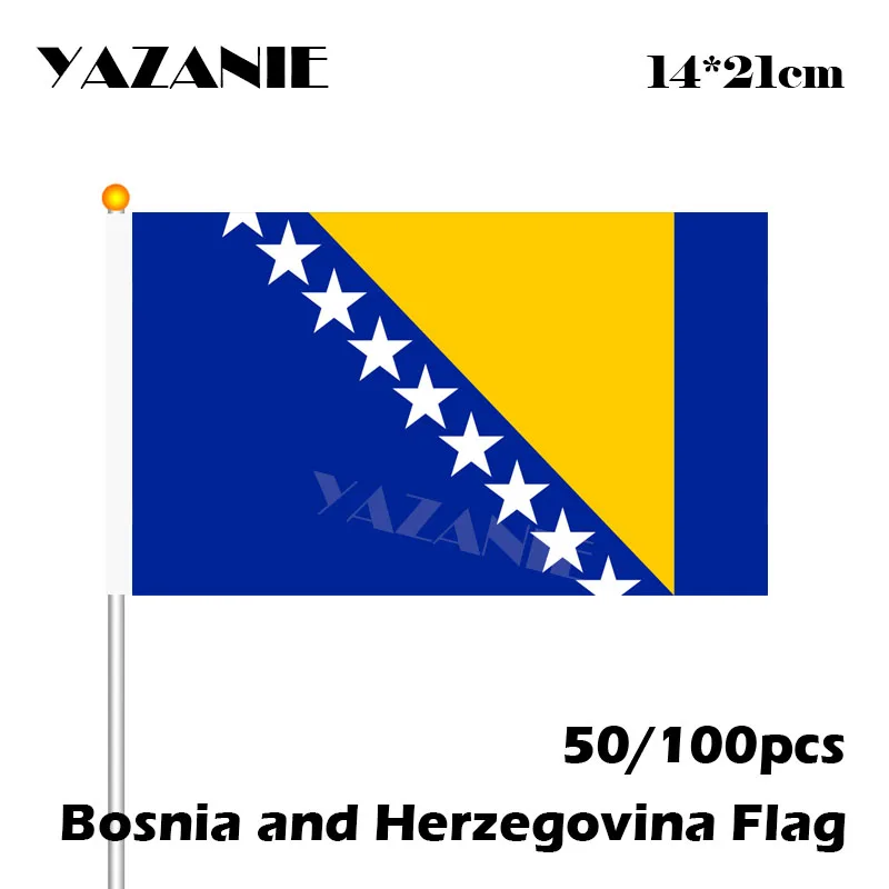 YAZANIE 14*21 см 50/100 шт. Национальный флаг в боснийском стиле развевающиеся маленькие