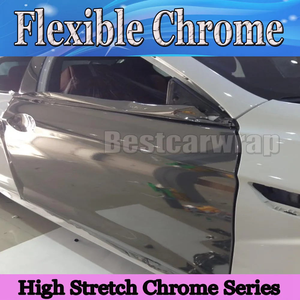 Premium Chrome Black Vinyl Wrap Full Car Wrapping Mirror with High