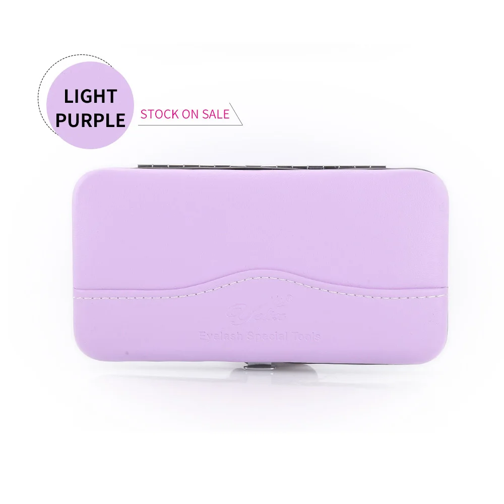 Набор для профессионального макияжа коробка для наращивания ресниц Пинцет сумка красота Пинцет для ресниц чехол - Цвет: Light purple