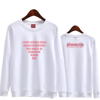 

2017 new arrival seventeen diamond edge all member name printing thin sweatshirt for kpop fans supportive pullover hoodies