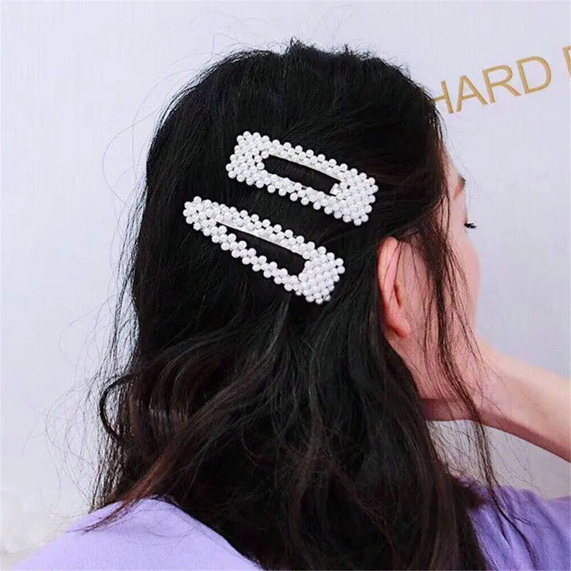 Ubuhle Fashion Handmade Full Pearl Imitation Women Hair Clip Snap