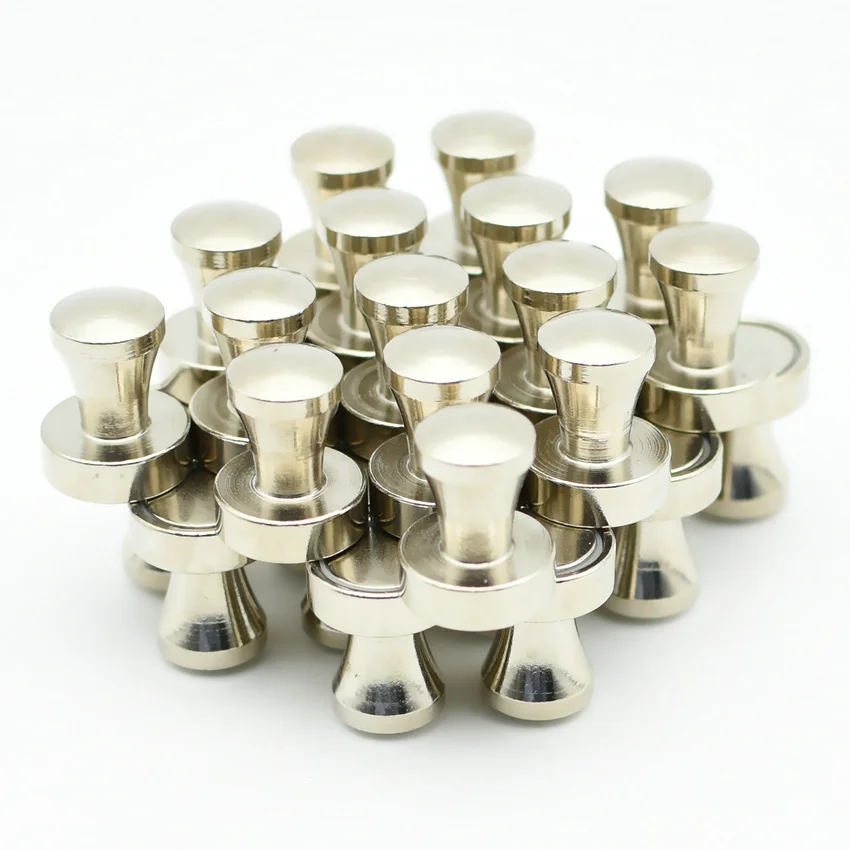 

Strong Magnetic Pushpins Silver Metal Fridge Magnets Thumbtack NdFeB Map Push Pin Door Organiser Keys Coat Hanger Kitchen Use