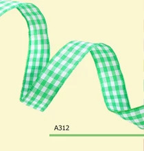 100yards/roll 3/8 Inch(10mm) Wholesale Green Tartan Plaid ribbon